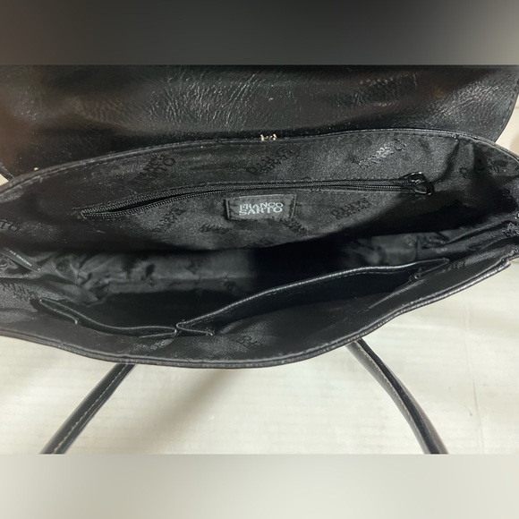 Franco Sarto Women's Black Leather Buckle Snap Double Strap Shoulder Bag - Picture 11 of 12